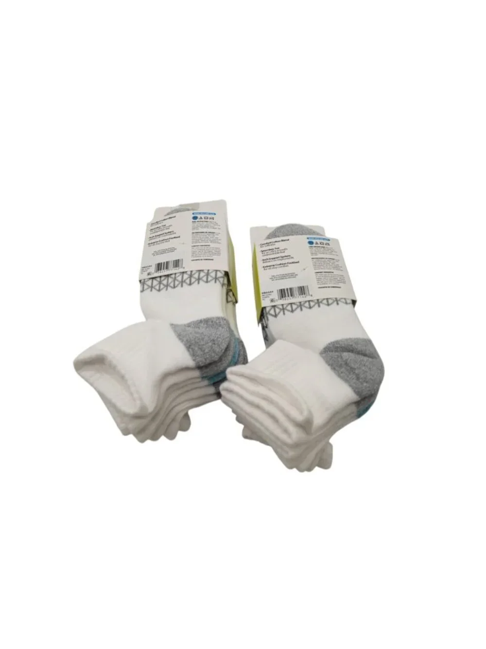 NIP Hanes Absolute Socks Lot of 2 4 Pack Perfected Active Sz L 3-9 Ankle White